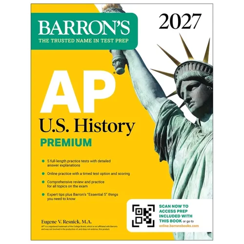 AP U.S. History Premium, 2027: 5 Practice Tests + Comprehensive Review + Online Practice - Paperback