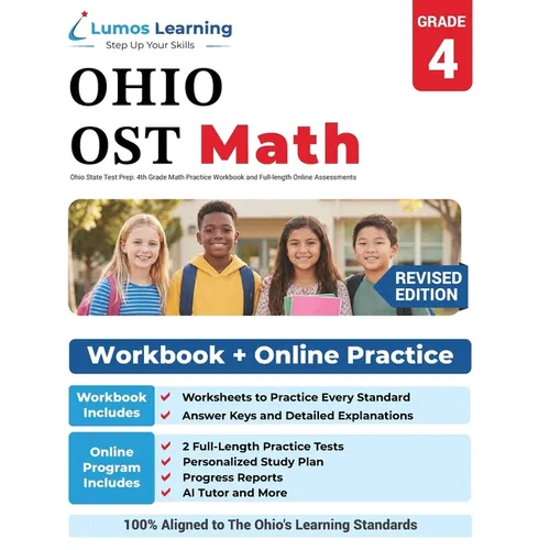 Ohio State Test Prep: 4th Grade Math Practice Workbook and Full-length Online Assessments: OST Study Guide - Paperback