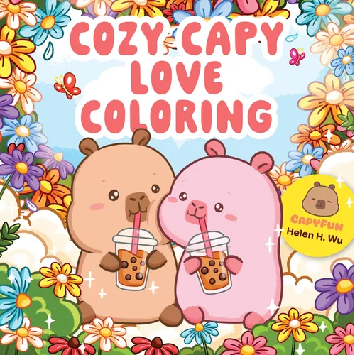 Cozy Capy Love Coloring: Adorable Capybara Coloring Pages for Relaxation, Self-Care, and Love