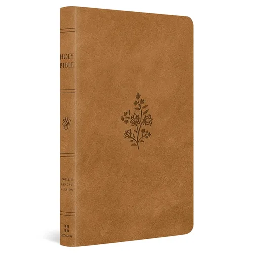 ESV Large Print Value Thinline Bible (Trutone, Nubuck Caramel, Wildflower Design) - Imitation Leather