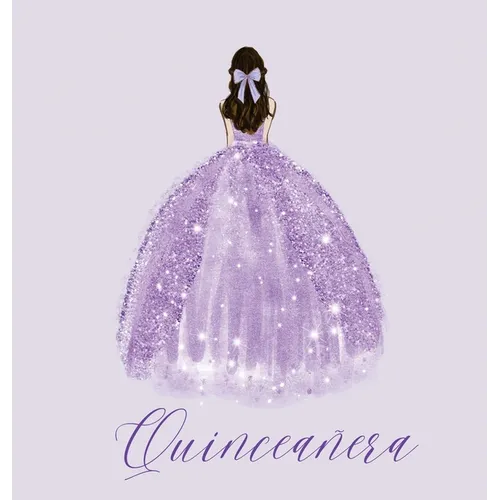 Quinceanera Guest Book with purple dress (hardback) - Hardcover
