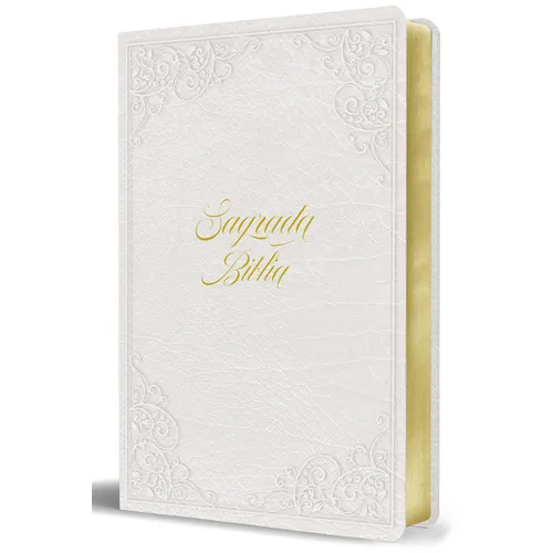 Biblia Católica: Letra Grande. Símil Piel Blanca: Boda, Quinceañera, Primera Comu Nión / Catholic Leathersoft White Bible: Bride, Quinceanera, First C - Bonded Leather