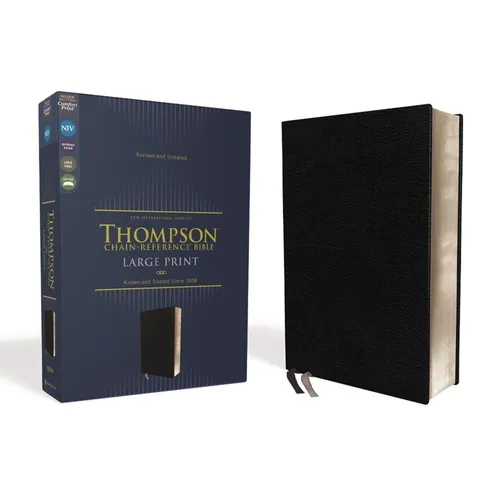 Niv, Thompson Chain-Reference Bible, Large Print, Bonded Leather, Black, Red Letter, Comfort Print - Bonded Leather