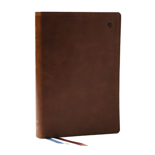 Net Bible, Large Print Thinline with Cross References, Brown Leathersoft, Comfort Print - Imitation Leather