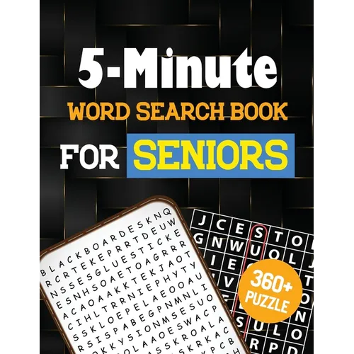 5-Minute Word Search Book for Senior: 360+ Large-Print Christmas Word Search Puzzle, Exercise Your Brain, Holiday Fun for Adults - Paperback