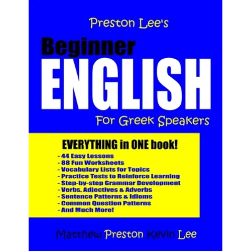 Preston Lee's Beginner English For Greek Speakers - Paperback