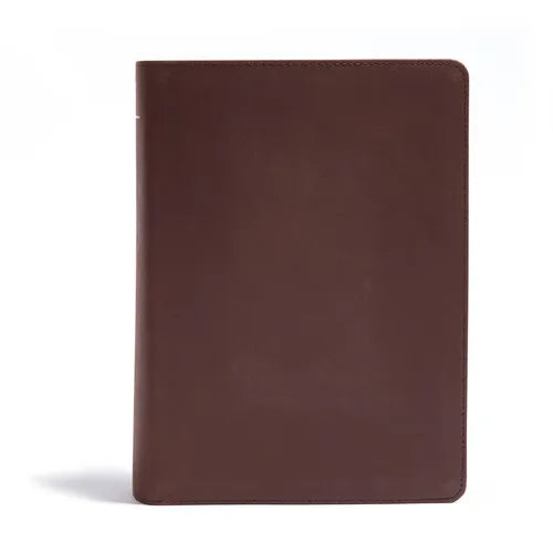 CSB He Reads Truth Bible, Brown Genuine Leather: Black Letter, Wide Margins, Notetaking Space, Reading Plans, Sewn Binding, Two Ribbon Markers, Easy-T - Leather
