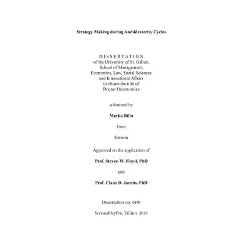 Strategy Making during Ambidexterity Cycles - Paperback