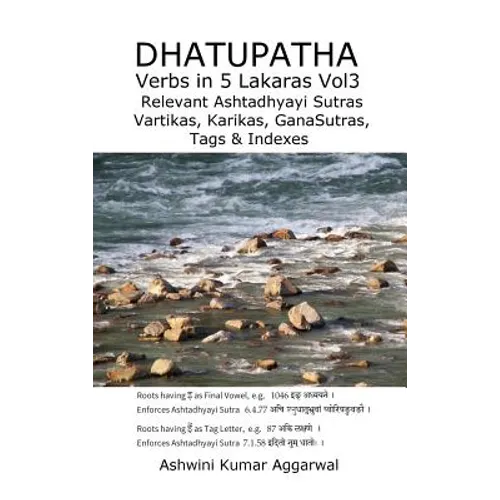 Dhatupatha Verbs in 5 Lakaras Vol3: Relevant Ashtadhyayi Sutras, Vartikas, Karikas, GanaSutras, Tags & Indexes - Hardcover