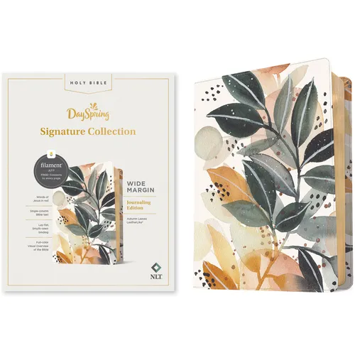 NLT Wide Margin Bible, Dayspring Signature Collection, Filament Enabled (Leatherlike, Autumn Leaves, Red Letter) - Imitation Leather