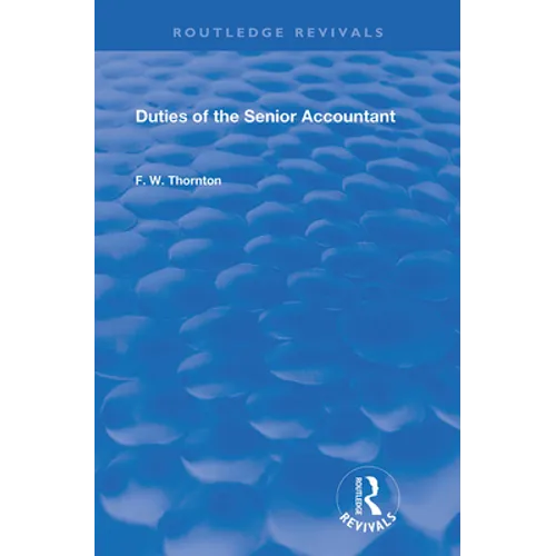 Duties of the Senior Accountant - Paperback