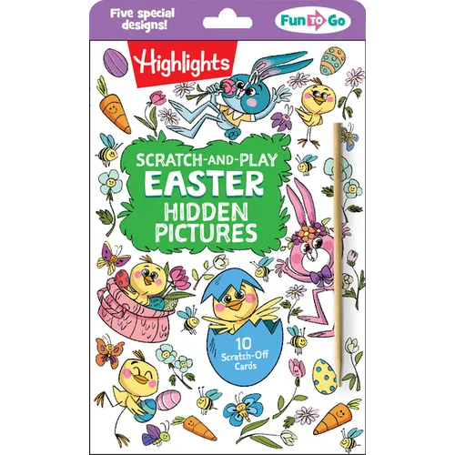 Scratch-And-Play Easter Hidden Pictures: Easter Scratch Art Activity, 10 Easter Cards for Family Fun on the Go with Hidden Pictures Puzzles and Scratc - Paperback