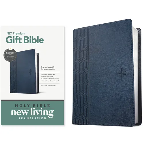 Premium Gift Bible Nlt, Filament Enabled (Leatherlike, Blue Cross, Red Letter) - Imitation Leather