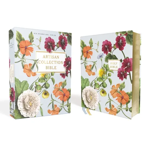 Niv, Artisan Collection Bible, Leathersoft, Blue Floral, Red Letter Edition, Comfort Print - Imitation Leather