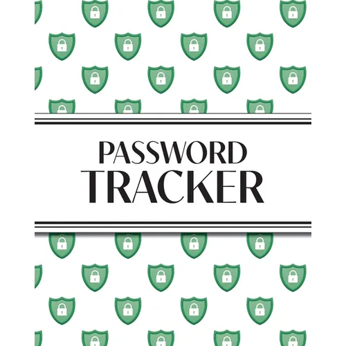 XL Large Print Password Tracker (Lock Shield Green): 8