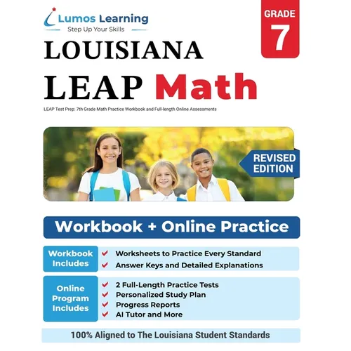 LEAP Test Prep: 7th Grade Math Practice Workbook and Full-length Online Assessments: LEAP Study Guide - Paperback