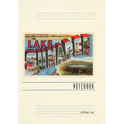 Vintage Lined Notebook Greetings from Lake Sunapee