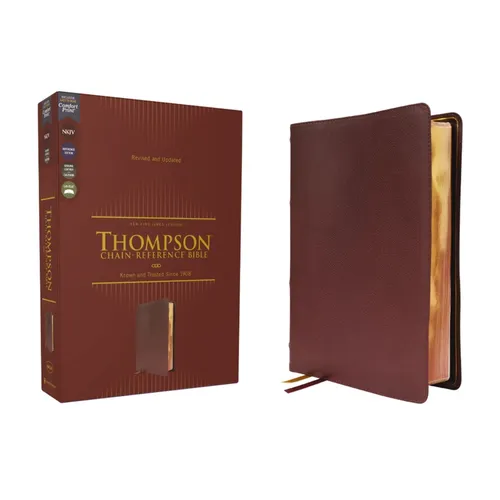 Nkjv, Thompson Chain-Reference Bible, Genuine Leather, Calfskin, Burgundy, Red Letter, Comfort Print - Leather