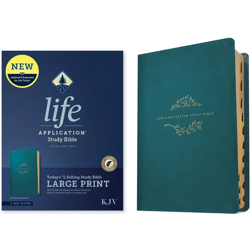 KJV Life Application Study Bible, Third Edition, Large Print (Leatherlike, Teal Blue, Indexed, Red Letter) - Imitation Leather