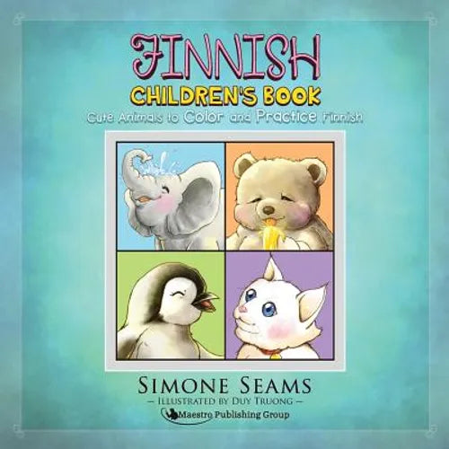 Finnish Children's Book: Cute Animals to Color and Practice Finnish - Paperback