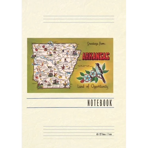 Vintage Lined Notebook Greetings from Arkansas - Paperback
