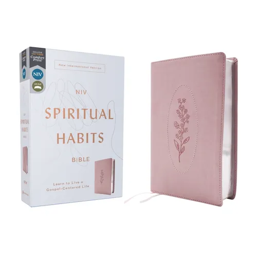 Niv, Spiritual Habits Bible, Leathersoft, Pink, Red Letter, Comfort Print: Learn to Live a Gospel-Centered Life - Imitation Leather