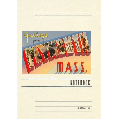 Vintage Lined Notebook Greetings from Plymouth, Mass.