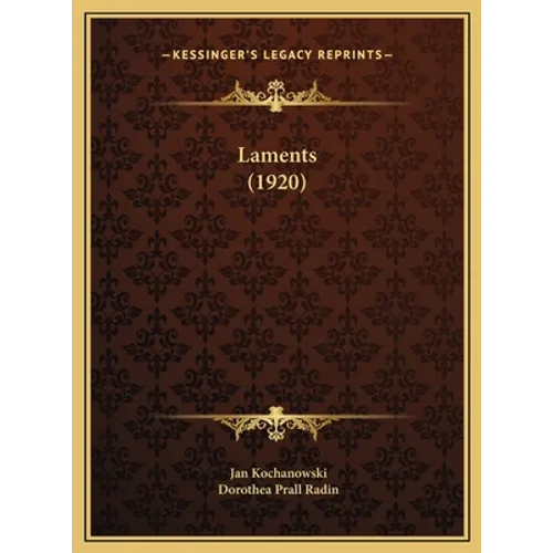 Laments (1920) - Hardcover