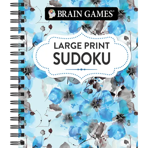 Brain Games - Large Print Sudoku (Floral) - Spiral