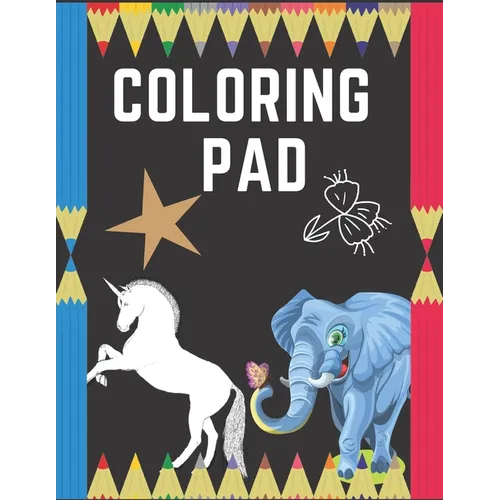 Coloring Pad: COLORING ANIMALS & WORDS FOR KIDS 50 PAGES, 8.5