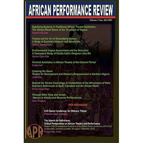 African Performance Review Vol 1 Nos 2&3 - Paperback