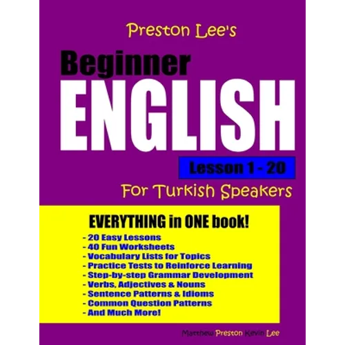 Preston Lee's Beginner English Lesson 1 - 20 For Turkish Speakers - Paperback