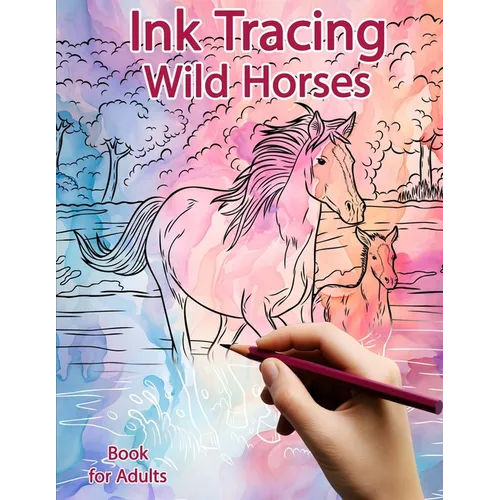 Ink Tracing Book for Adults: Wild Horses: Reverse Coloring and Activity book - Paperback