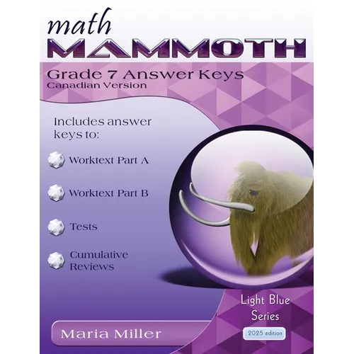 Math Mammoth Grade 7 Answer Keys, Canadian Version - Paperback
