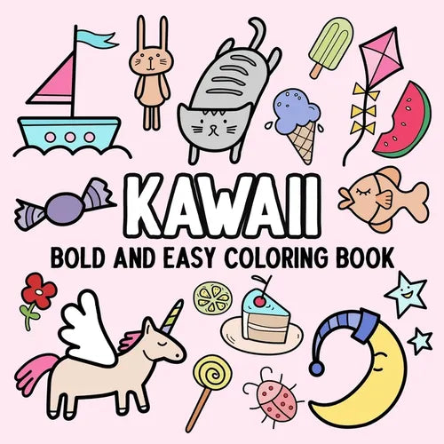 Kawaii: Bold and Easy Coloring Book