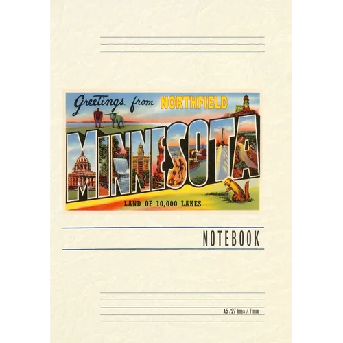 Vintage Lined Notebook Greetings from Northfield, Minnesota