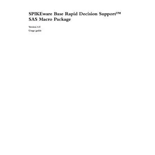 Rapid Decision Support Usage Guide - Paperback