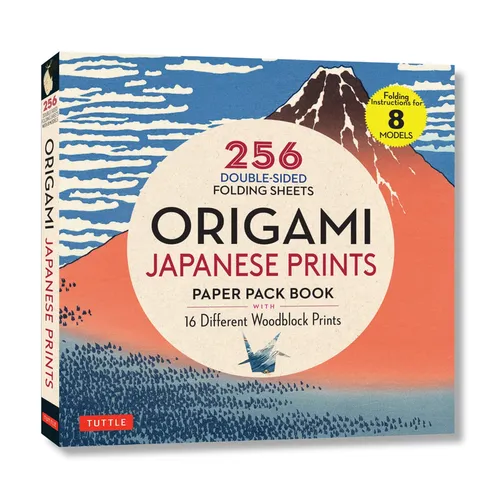 Origami Japanese Prints Paper Pack Book: 256 Double-Sided Folding Sheets with 16 Different Japanese Woodblock Prints with Solid Colors on the Back (In - Paperback