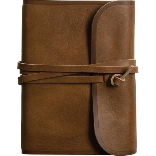 ESV Large Print Compact Bible, Red Letter (Natural Leather, Brown, Flap with Strap) - Leather