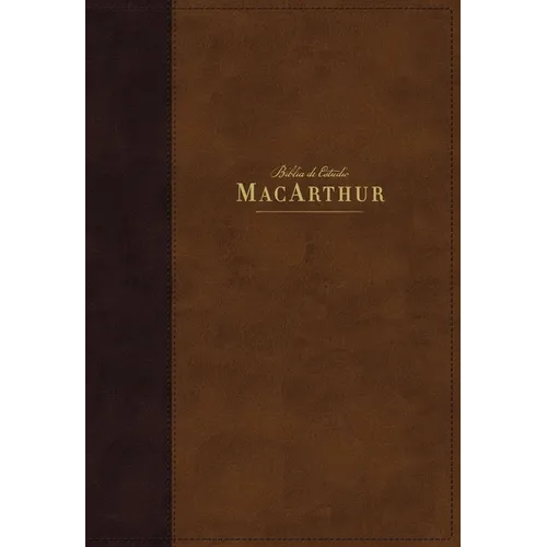 Nbla, Biblia de Estudio Macarthur, Leathersoft, Café, Interior a DOS Colores, Comfort Print - Imitation Leather