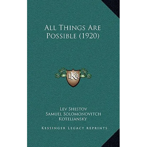 All Things Are Possible (1920) - Hardcover