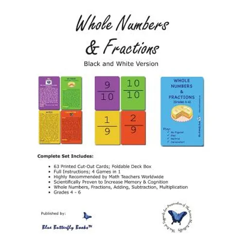 Whole Numbers & Fractions (Black/White Version) - Paperback
