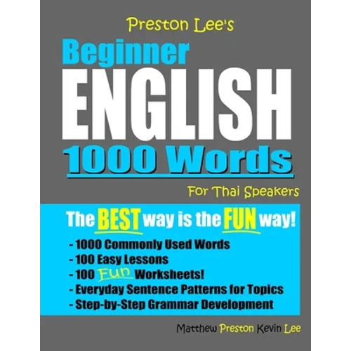 Preston Lee's Beginner English 1000 Words For Thai Speakers - Paperback