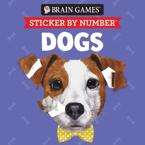 Brain Games - Sticker by Number Compact Edition: Dogs 7x7 Inches Perfect Gift for Dog Lovers, Travel Size Activity Book for Adults & Kids 7+ - Paperback