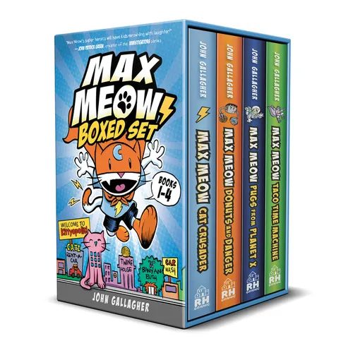 Max Meow Boxed Set: Welcome to Kittyopolis (Books 1-4): Max Meow 1: Cat Crusader; Max Meow 2: Donuts and Danger; Max Meow 3: Pugs from Planet X; Max M - Hardcover
