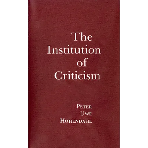 The Institution of Criticism - Paperback