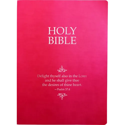 KJV Holy Bible, Delight Yourself in the Lord Life Verse Edition, Large Print, Berry Ultrasoft: (Red Letter, Pink, 1611 Version) - Imitation Leather