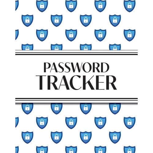 XL Large Print Password Tracker (Lock Shield Blue): 8