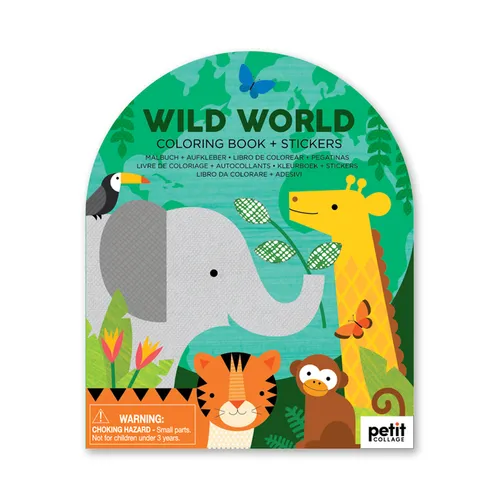 Coloring Book with Stickers Wild World - Paperback
