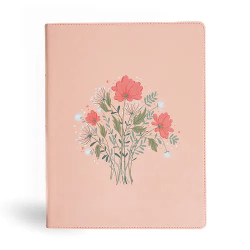 CSB Illustrator's Notetaking Bible, Large Print Edition, Peach Bouquet Leathertouch - Imitation Leather